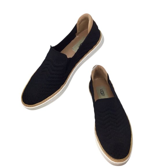 UGG Sammy Chevron Black Loafer Slip On Shoes Stretch 1102560 Size 7 Comfort - Picture 3 of 9